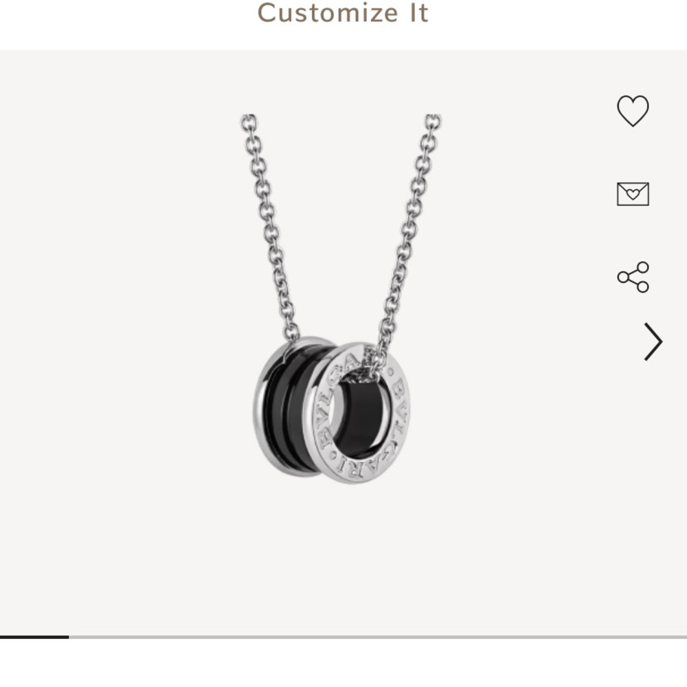 NIB Bulgari Sterling Silver + Ceramic Pendant Necklace, Unisex - Picture 12 of 13